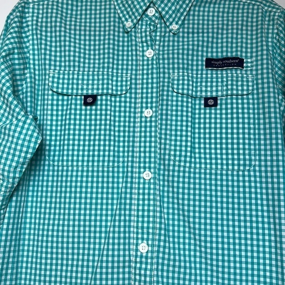 Simply Southern checkered button down - Picture 5 of 8